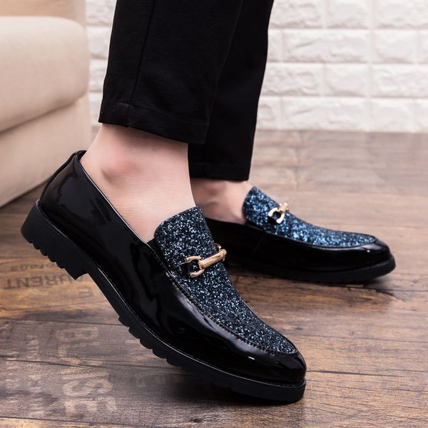 

new cool oxfords wedding shoes for men stylish fashion formal shoes male dress footwear spring man tide evening sneakers, Black