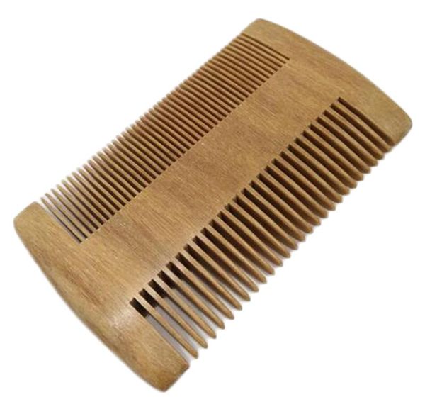 

new beuty women men use green sandalwood pocket beard & hair combs handmade natural wood comb with fine and wide tooth, Silver