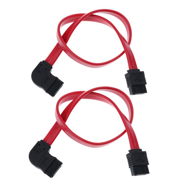 

2 кабели pieces 12-дюймовый sata iii 6 гб 90 градусов левый угол с защелкой red