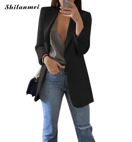 

2019 autumn spring long sleeve jackets overcoat women casual cardigans coat fashion slim female streetwear jacket coats, Black;brown