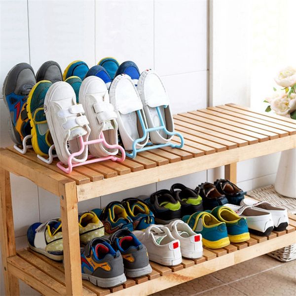 

quality 2pcs/set multi-function shelf drying rack shoe rack stand hanger children kids shoes hanging storage wardrobe organizer
