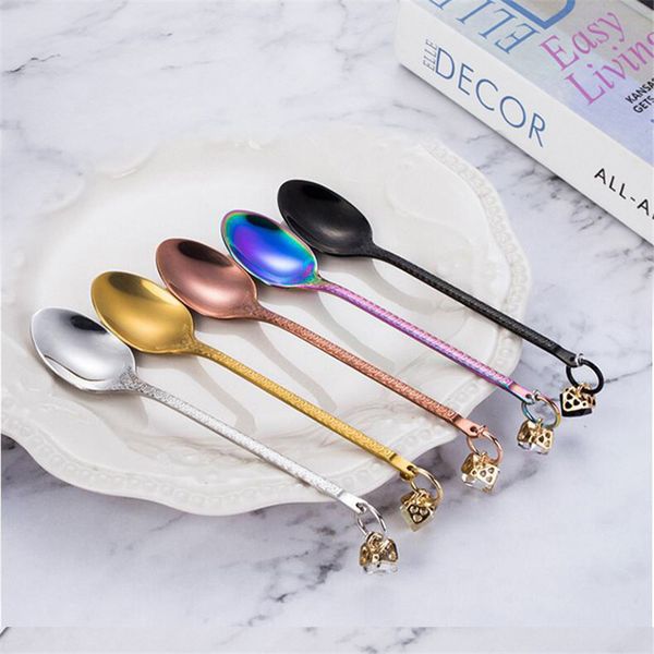 

304 stainless steel spoon coffee scoop set christmas gift restaurant soup tools dinnerware mixing spoon cafe tableware set