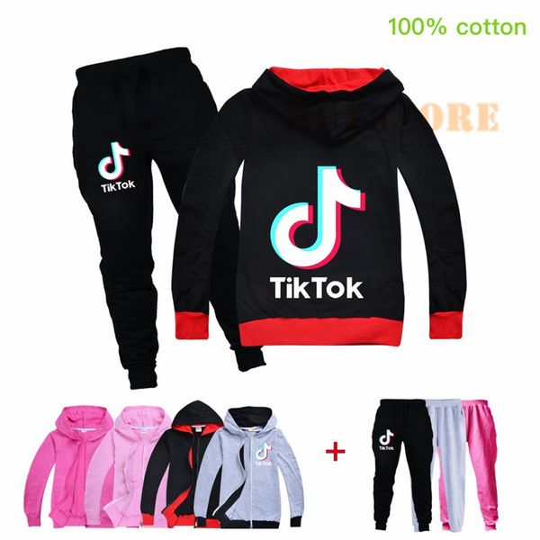 

2pcs / комплект продажа tiktok kids комплект с длинным рукавом толстовка и брюки 100% хлопок 10 стиль доступные мальчики девочки брюки беспл, White