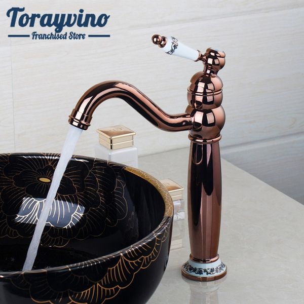 Gold Polished Brass Bathroom Swivel Spout Basin Faucet Wall Mount Sink Mixer Tap