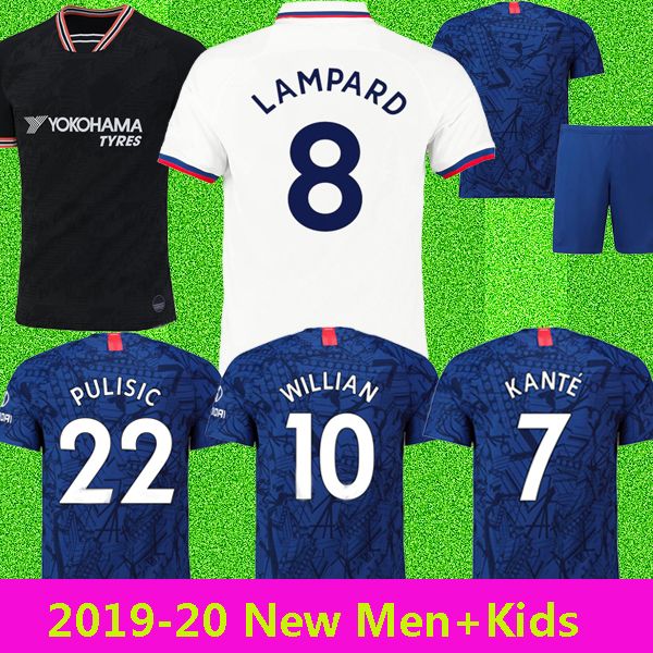 

thailand kante lampard odoi willan pulisic cheek soccer jersey 2019 2020 giroud camiseta de football kits shirt 19 20 men women kids sets, Black;yellow