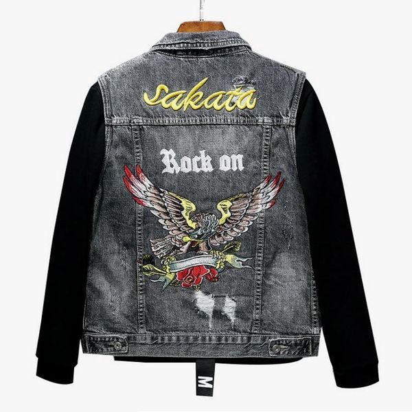 

2020 new mens designers jackets luxury casual denim embroidery designer jacket micro chapter tight jacket embroidered eagle tur, Black;white