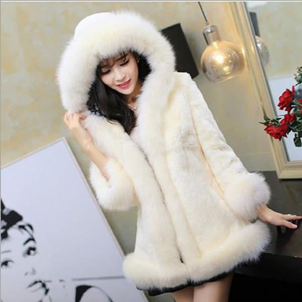 

furry 2020 winter women's faux fur coat artificial fur overcoat furry jacket femme plus size fake outwear z388, Black