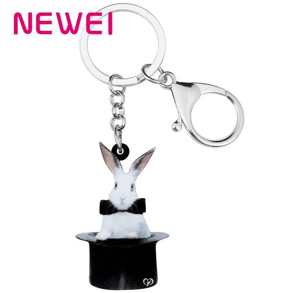 

newei акриловые pet пасхальный заяц брелки брелок животных брелок ювелирные изделия для женщин дети фестиваль подарки украшения, Silver