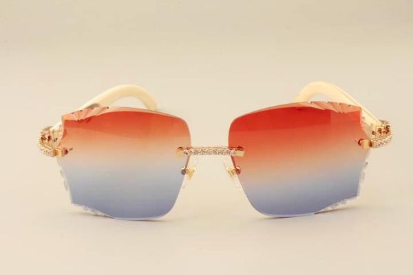 

sunglasses new white legs custom fashion diamond sunglasses 3524014 factory horns natural mirror private 2019 direct lens engraving lux vttl, Slivery;brown