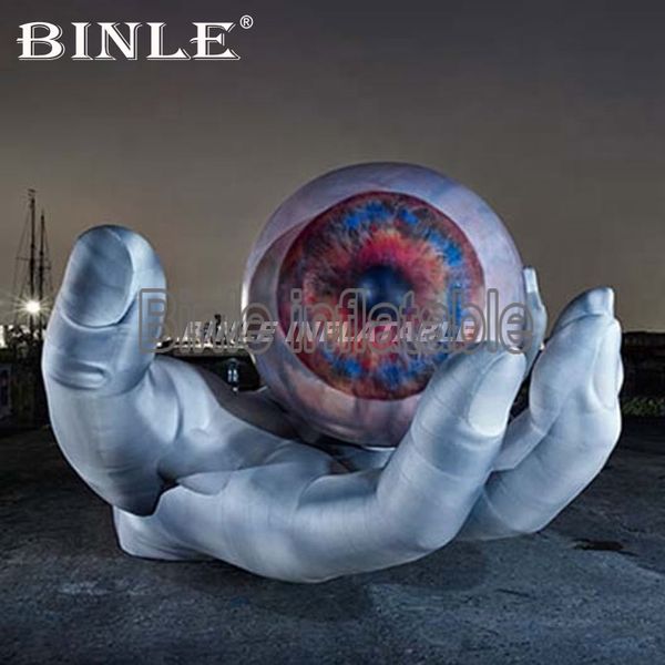 

руки фестиваля гигантские раздувные с держать глазное яблоко раздувная модель пальцев для украшения шоу партии этапа хеллоуина