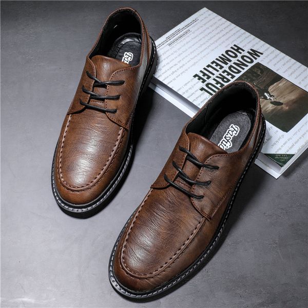 

business oxford leather shoes men breathable rubber formal dress shoes male office wedding flats footwear mocassin homme *t2902, Black