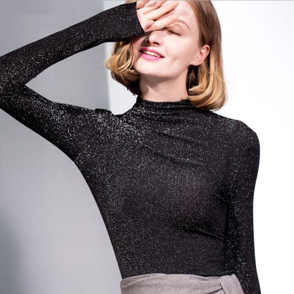 

women designer shirt women designer clothes women t shirts glitter half square neck rene glitter shirts female basic clothing autumn, White