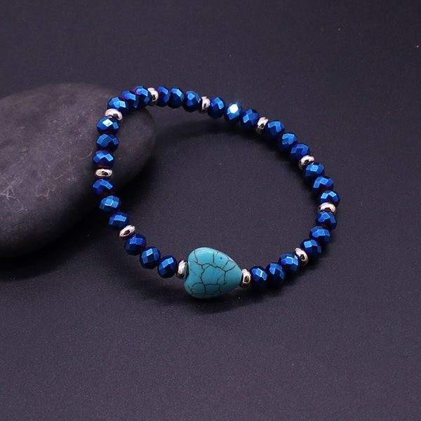 

fashion crystal bracelet simple hand beaded crystal heart shaped stone lady bracelet party friendship jewelry, Black