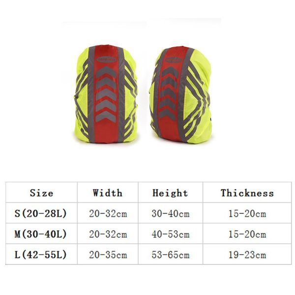 

20-55l new reflective backpack cover outdoor cycling sports bag rainproof cover new