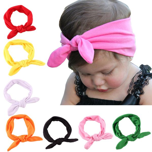 

8pcs baby girl headband knotted elastic solid color simple headwrap hair accessories hairband for infant toddlers, Golden;white