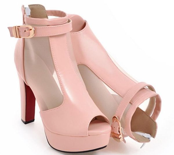 

2019 women's sandals in summer with new style high heel coarse heel @31, Black
