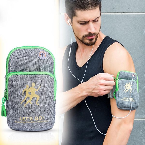 

sport armband case zippered fitness running arm band bag pouch workout cover for mobile 7plus smart phone bag(5.4-6.2inches