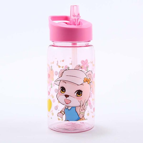 

520ml baby bottle silicone children learn drink cups bouncing cup handles straps cartoon baby drinking water handle bottle