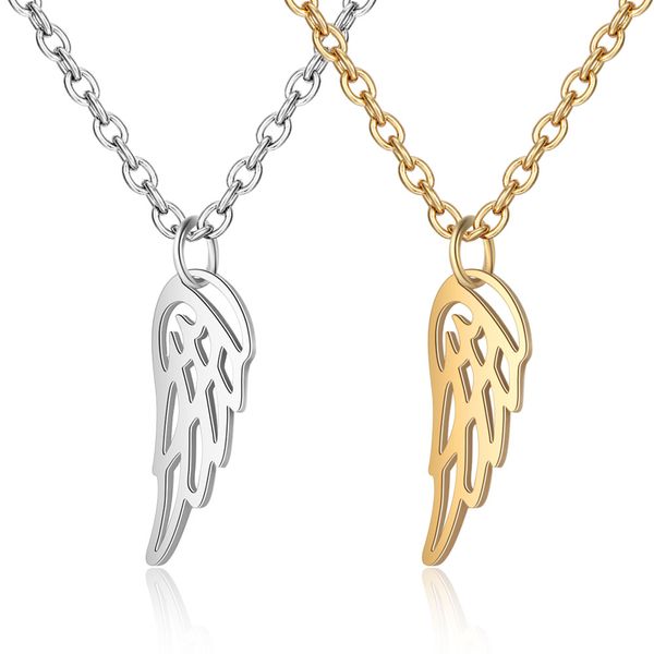 

100% stainless steel angle wing charm necklace never tarnished charmed necklace fashion jewelry neck laces birthday gift, Silver