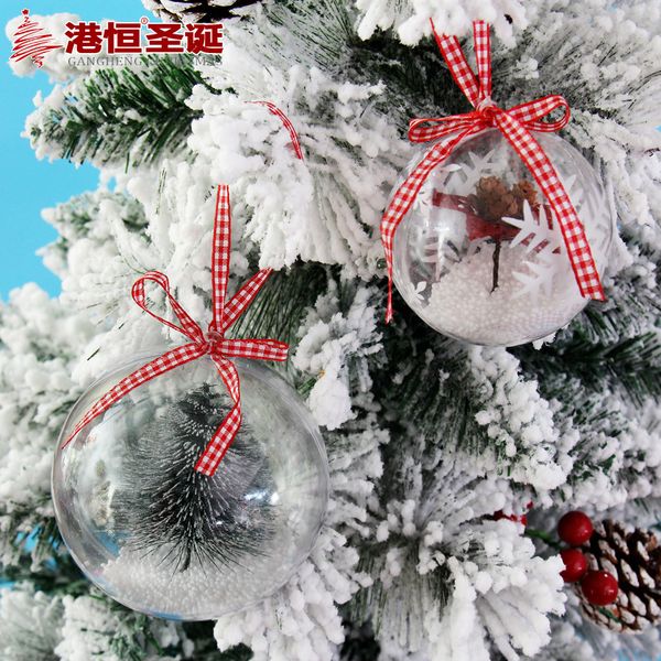 

christmas tree decoration 8cm built-in christmas tree house transparent ball sdq-26