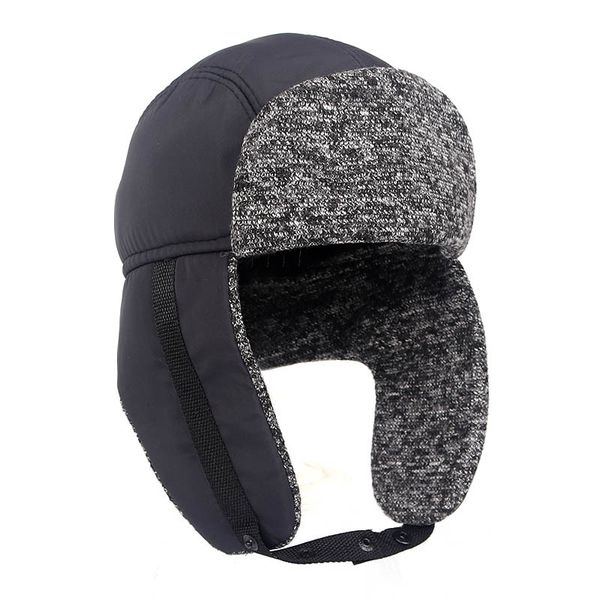 

men's winter hat thicker velvet men's warm bomber hats outdoor ear protection beanie mask cap