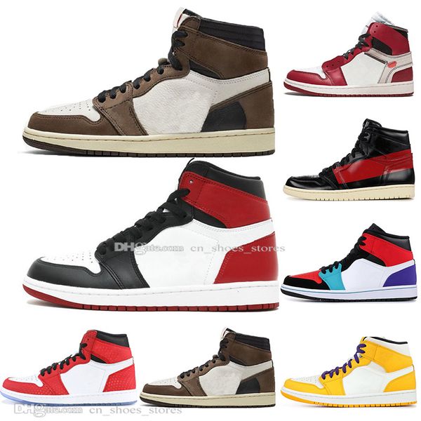 

2019 1 high og travis scotts spiderman lakers unc mens women basketball shoes homage to home royal blue boys men sports designer sneakers