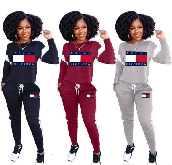 

fashion brand womens tracksuit 2 piece set shirt pants outfits long sleeve sportswear shirt trousers sweatsuit pullover tights sportswear, Black;white