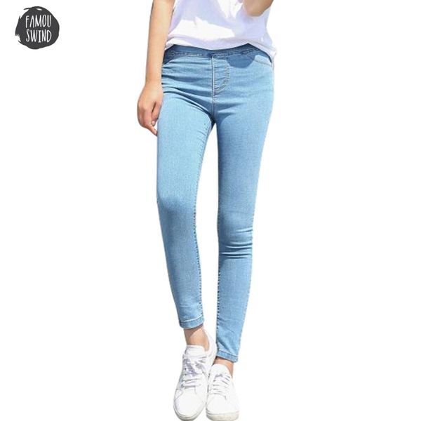 

pants jeans spring fall women simple basic elastic denim jean leggings pants jeggings for women jeans trousers, Blue