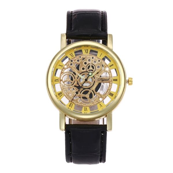 

watches men women leather stainless steel fashion casual bracelet analog quartz wrist watch mujer, Slivery;brown