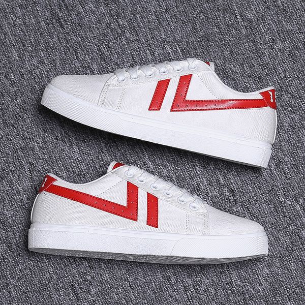 

men women casual shoes fashion canvas shoes red white black walking outdoor flat shoes size 36-44