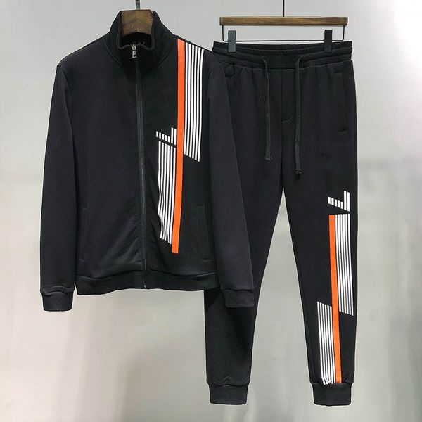 

ea mens designer tracksuit italian brand tracksuit luxury fabric sport line sweatsuit winter zipper joggers track suit, Gray