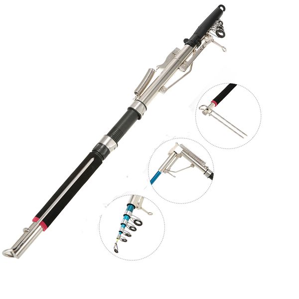 

automatic fishing rod fish pole 2.1m 2.4m 2.7m sea river lake stainless steel fishing rod spinning telescopic