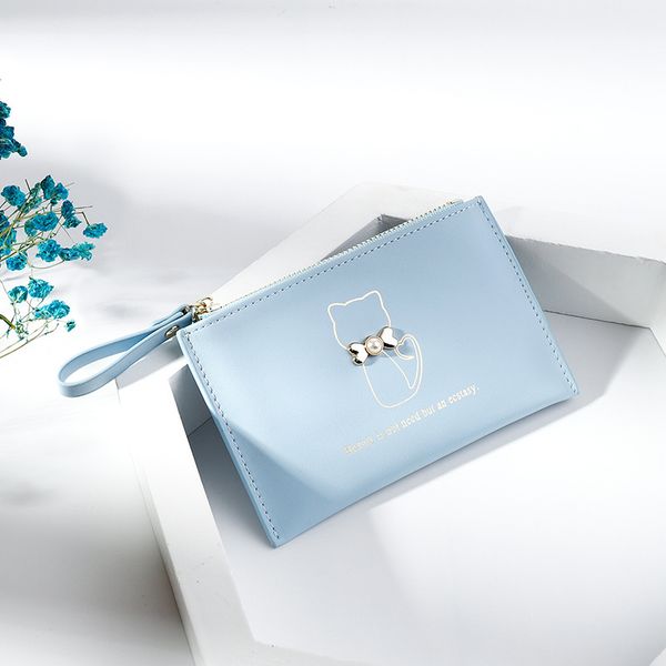 

2019 new style selling women's purse korean-style simple solid color small card holder multi-functional mini short wallet, Black