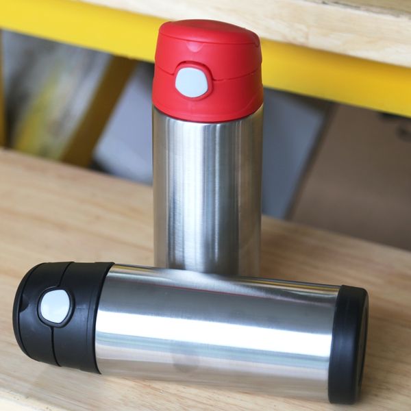 

12oz sippy чашки изолированной из нержавеющей стали соломенной бутылки бутылки воды малыша с разливами приступом стойкой крышки для персонал