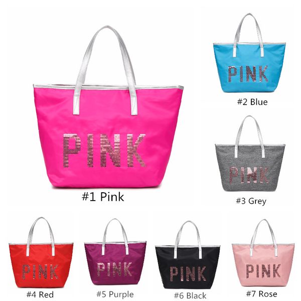 

7 Colors Pink Dumplings Handbag Shoulder Bag Classic Portable Shopping Bags Fashion Pouch for Women Pink Letter Ladies Totes