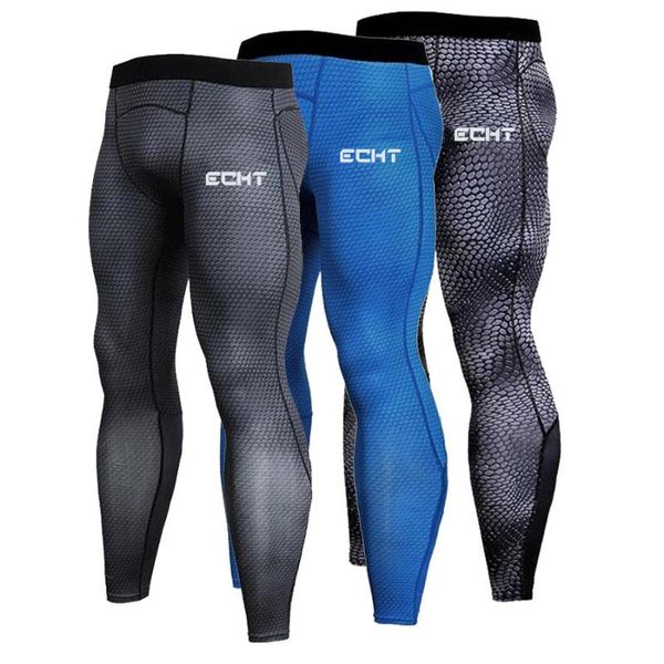 

compression pants running pants men training fitness sports leggings gym jogging tights for men sportswear yoga bottoms, Black;blue