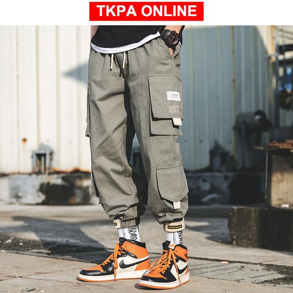 

streetwear joggers track pants men 2020 summer harajuku hip hop baggy cargo pants fashion casual sweatpants trousers, Black