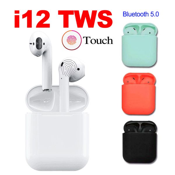 

i12 TWS Touch Wireless Earbuds Double V5.0 Bluetooth Headphones ture stereo Earphones wireless headset car earbuds with touch control SIRI