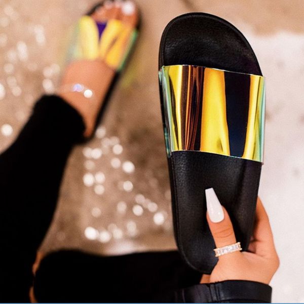 

heflashor 2020 women slippers home slippers summer sandals slides female shoes flip flops sandalias sea beach shoes slides mujer, Black