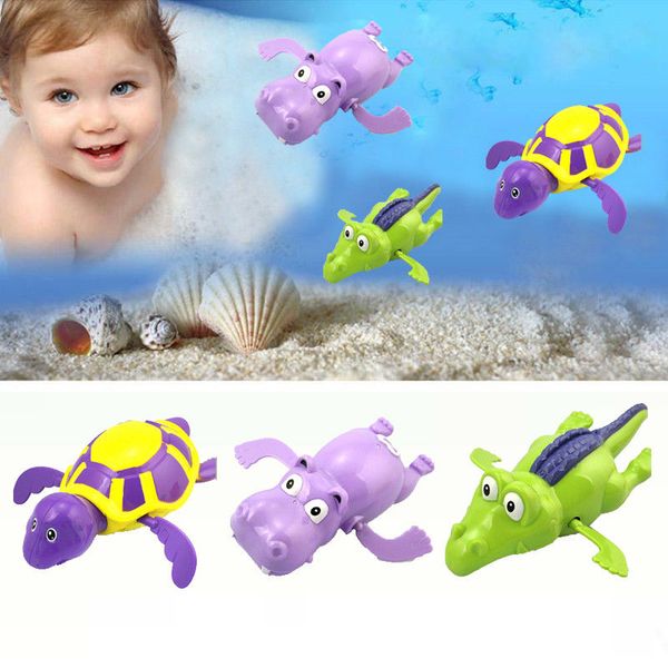 

2019 Newest Hot Wind Up Clockwork Cute Crocodile Turtle Hippo Toddler Kid Baby Bathing Swimming Favor Bath Time Play Toys