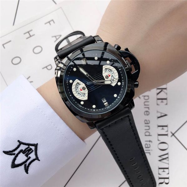 

brand luxury design mens watch clock military wristwatch stainless steel dail leather strap automatic business men's watch wholesale, Slivery;brown
