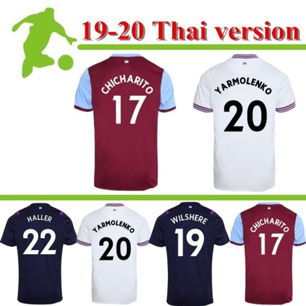

thailand west jsersy ham united s-xxl 19 20 home soccer jerseys 2019 2020 men anderson arnautovic antonio football shirts, Black;yellow