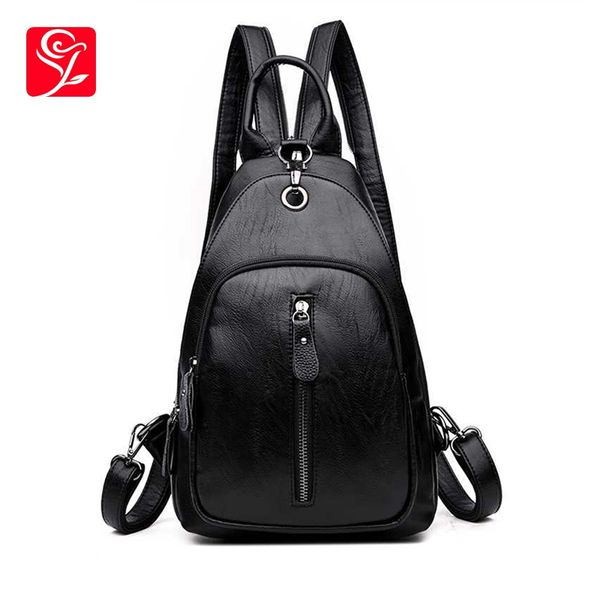 

women leather backpacks fashion chest bag female shoulder bag ladies bagpack school bags for girls designer casual knapsack