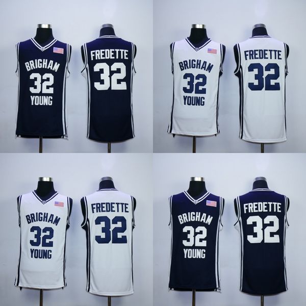 

Men NCAA #32 Jimmer Fredette Jersey Mens Brigham Young Cougars College Basketball Jerseys Free Shipping