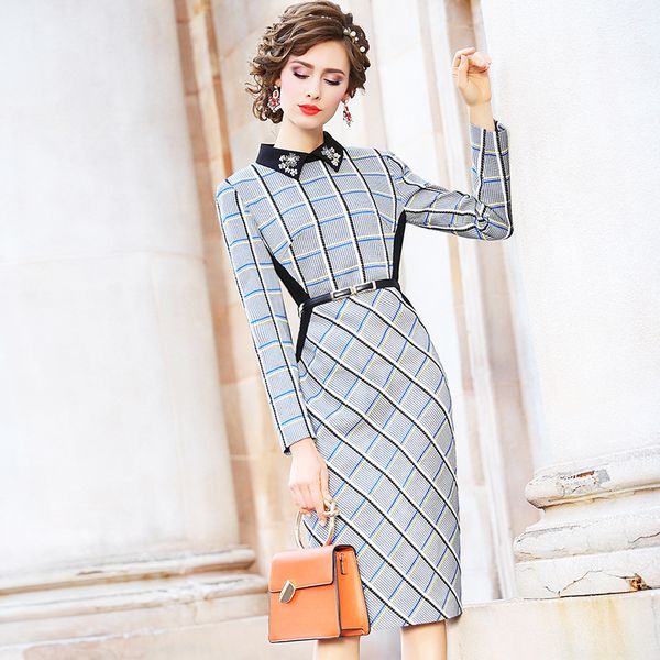 

весна 2020 новый роскошный дизайн вечернее платье женщины знаменитости стиль офис леди платье плюс размер карандаш рабочие рубашки зимние пл, Black;gray