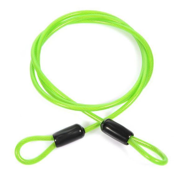 

bike cable lock rope lanyard double end loop locking steel wire w/ pvc latch