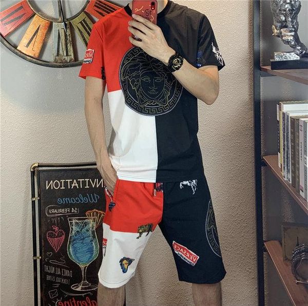 

2020 mens designer tracksuits mens luxury designer clothes fashion luxury running suits medusa luxury tracksuit men joggers sportswear, Gray