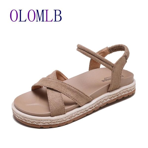 

2020 flat sandals women shoes gladiator open toe soft sandals female casual women's flat platform beach shoes a459, Black