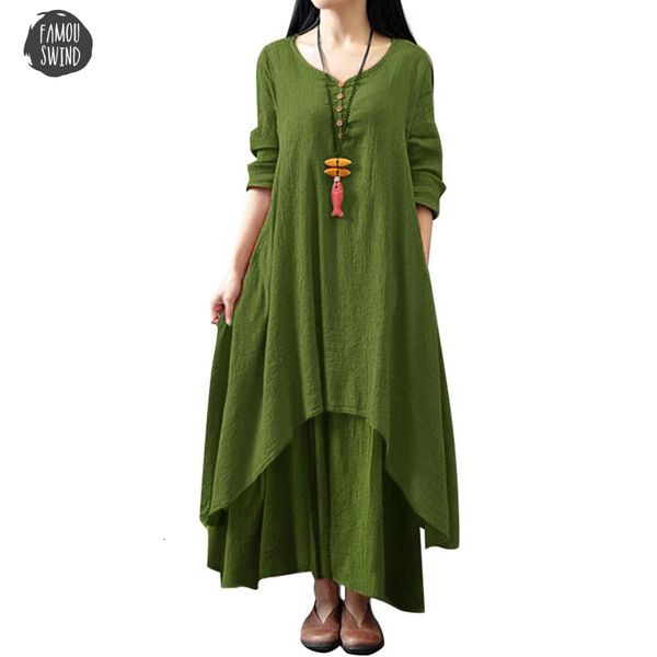 

vintage dresses fashion women casual dress solid color long sleeve autumn oversized dresses big size boho loose long maxi dress, Black;gray