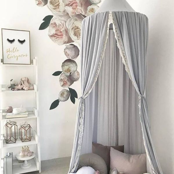 

baby canopy round mosquito net girls princess bed canopy cotton bed valance pest control reject net kids room decoration